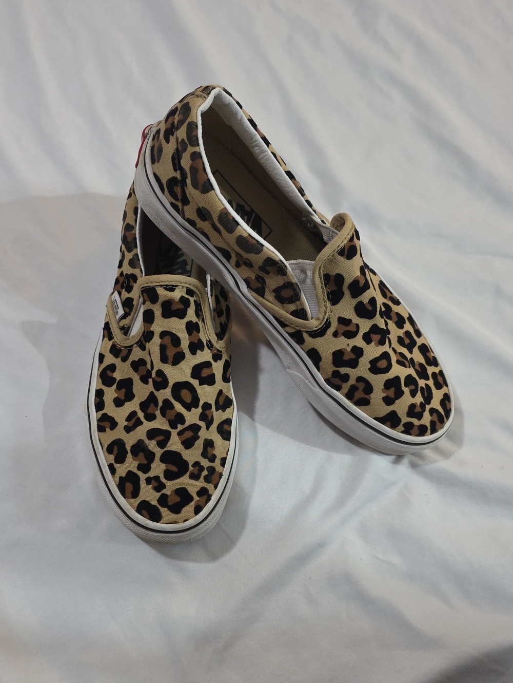 Vans Slip-On Leopard Print Women's Shoes - Tan/Black